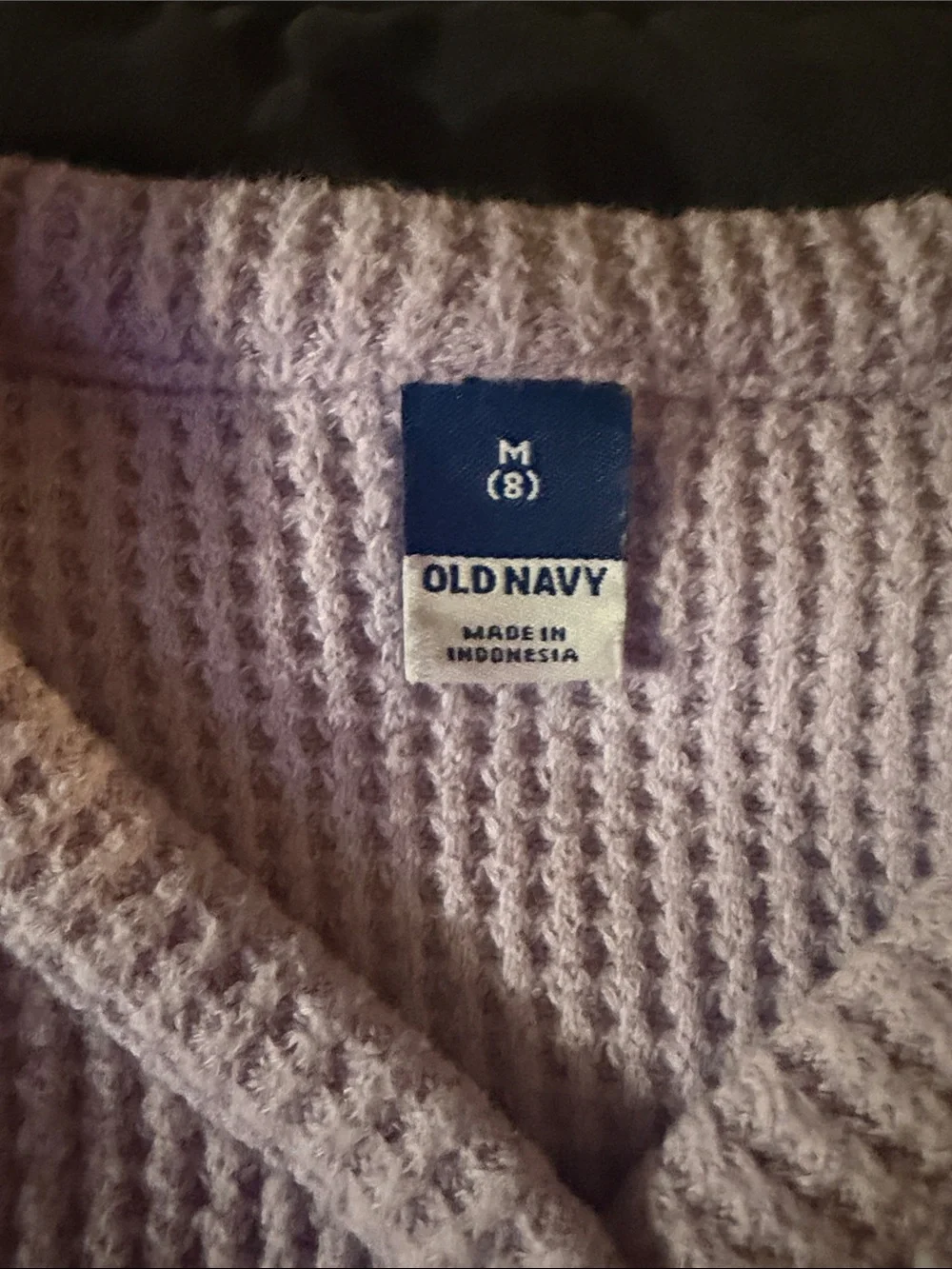 Old Navy Lavender Waffle-Knit V-Neck Henley Sweater